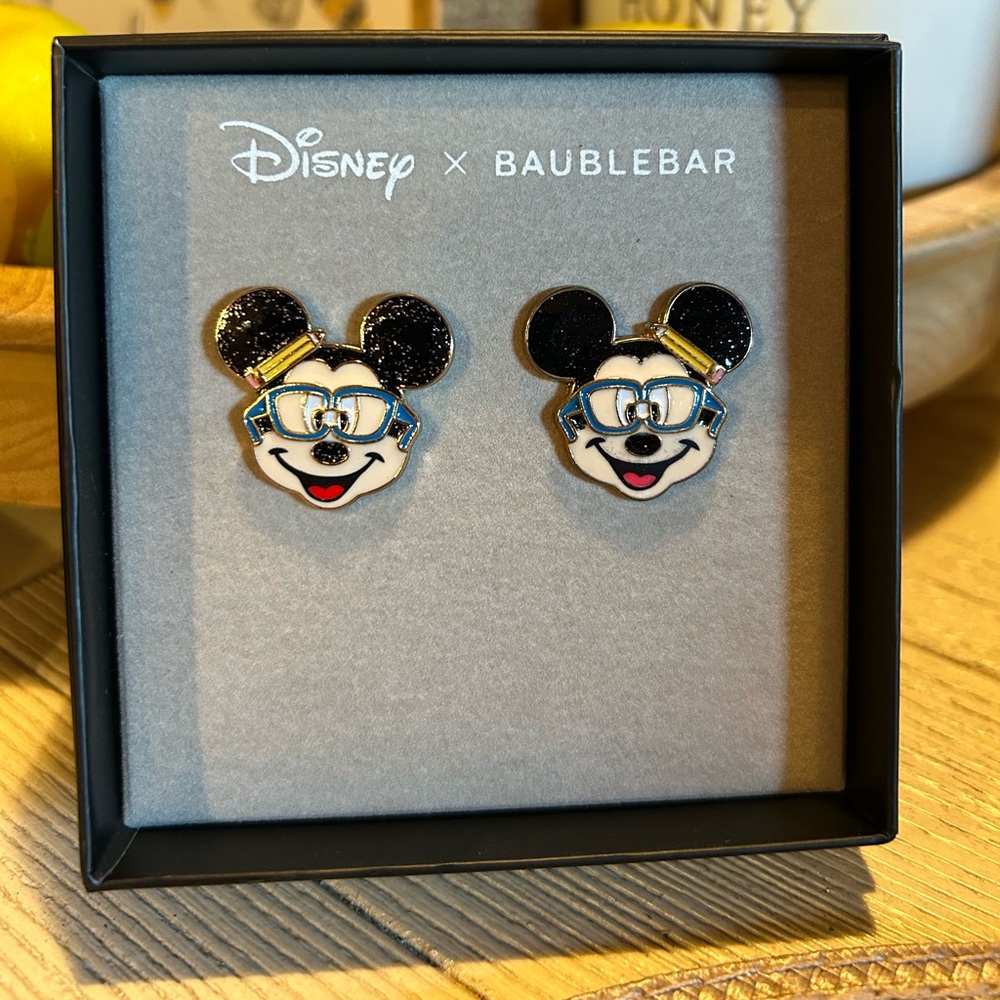 Disney x BaubleBar Mickey Mouse Earrings, New in Box